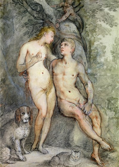 Adam and Eve by Hendrik Goltzius